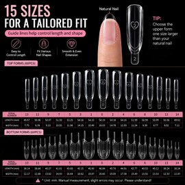 Sandwich Dual Nail form, Nail Tips for Gel Extensions Clear Nails (120Pcs)