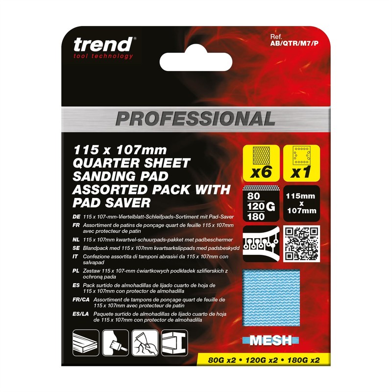 Trend Professional 115 x 107 mm Quarter Sheet Sanding Pads,