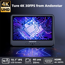 Andonstar 4K 30FPS Digital Microscope with 10.1" Screen, 3840P UHD Video Audio, Pro Boom Arm Stand for Soldering, Electronics Repair, Coin, AD208S-Pro HDMI Electronic Microscope for Adults, 64GB