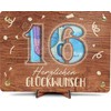 16 Geburtstag - XL Geldgeschenk aus Holz inkl. Ständer |