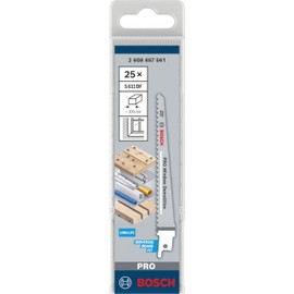 Bosch Professional 25 Stück Säbelsägeblatt S 611 DF Heavy for Wood and Metal (Länge 150 mm, Zubehör Säbelsäge)