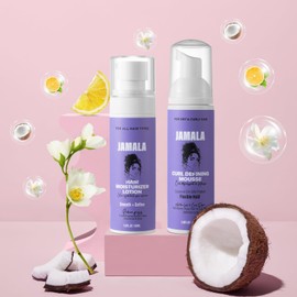 JAMALA Curl Defining Mousse, Moisturizer Lotion 2.8 0z each bottle/Pack of 2
