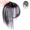 Invisible Human Hair Toppers For Women 3D Air Bangs Hair
