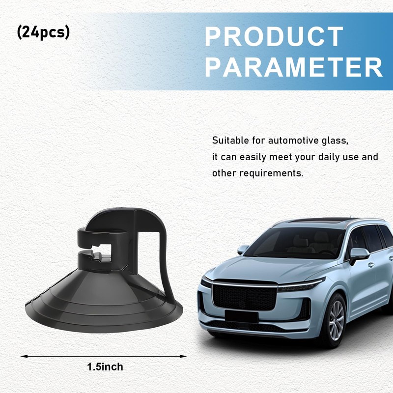 Ohleats 24PCS Car Glass Windshield Sunshade Suction Cups, Powerful Pull