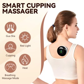 Electric Infrared Cupping Device, Smart Cupping Massager with 12 Suction Levels & Remote Control, Vacuum Massager Cupping Therapy Set, Electric Cupping Guasha Device for Muscle Relaxation