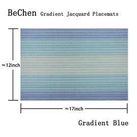 Panda Palm Plastic Placemats,Non Slip Washable Placemats for Dining Table Wipe Clean Table Mats Set of 6(Blue)