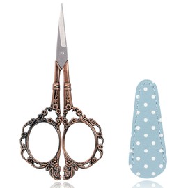 BIHRTC 4.5inch Embroidery Scissors Small Multipurpose Scissor with Leather Case Sharp Tip Stainless Steel Scissors Shear for Office Home Sewing Supplies Cross Stitch Needlework DIY