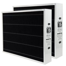 X6675 Merv 16 20x25x5 Furnace Air Filter Compatible with Lennox X6675 and Lennox HCC20-28 HVAC System, Part Number HCF20-16, 2 Pack