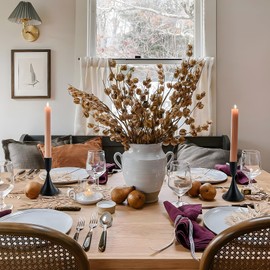 Black Candlestick Holders Taper Candle Holder Set of 2 Hand-Forged Cast Iron Candles Holders Tapered Candlestick Holder for Candlesticks,Vintage Candle Stick Holder Decor for Wedding Party