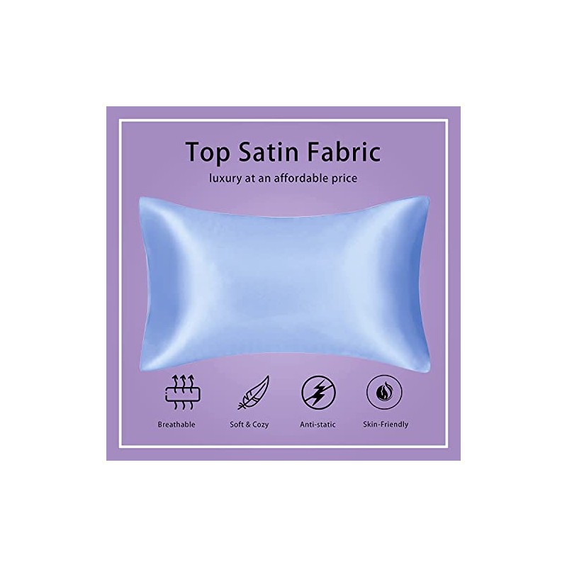 Luxury Silky Satin Pillowcase for Hair and Skin, 2-Pack -