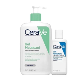 CeraVe Foaming Cleansing Gel for Face and Body 473 ml + Moisturising Lotion 88 ml