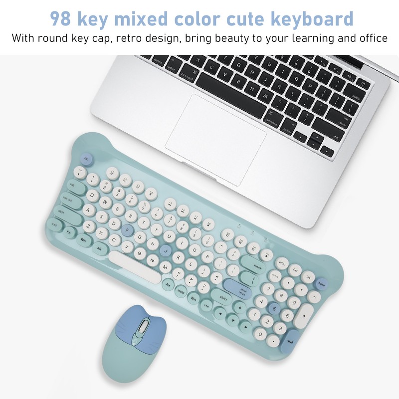 Wireless Keyboard and Mouse 2.4Ghz Connection Cute Keyboard Mouse Set
