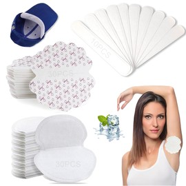 QOWUXHZ Pack of 60 Underarm Pads for Men and Women Against Oversweating the Armpit Sweat-Inhibiting Armpits with 10 Hat Sweatband
