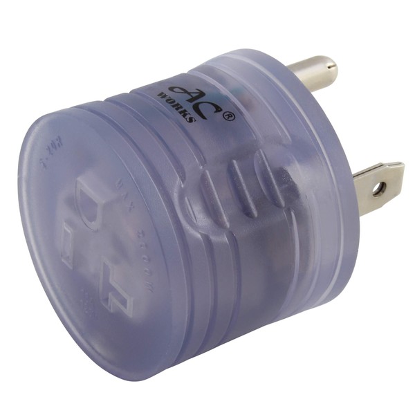 AC WORKS TT-30P RV/Generator 30Amp Plug to 5-15/20R Adapter with