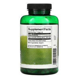 Saw Palmetto 540mg (250 Cápsulas) Swanson Salud De Próstata