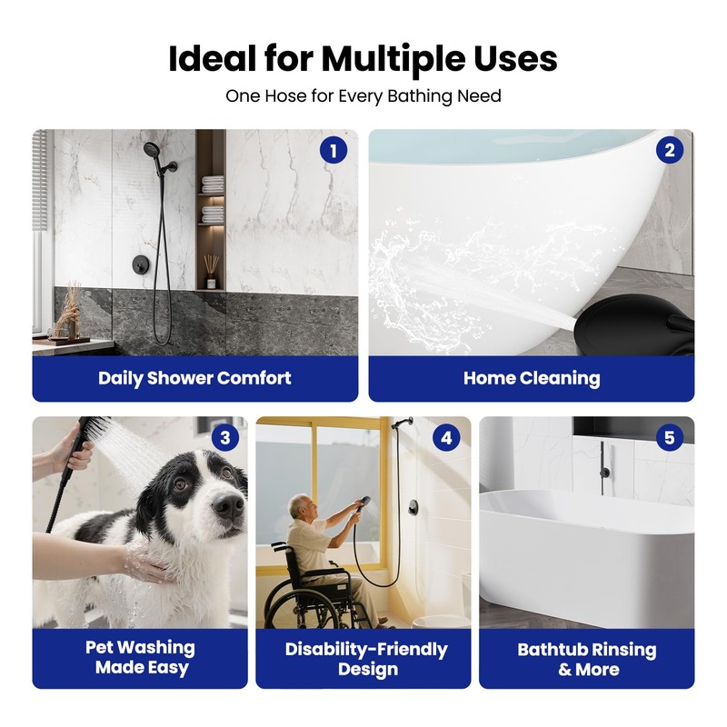 JOMOO Shower Hose, 118 Inch Extra Long Stainless Steel Handheld