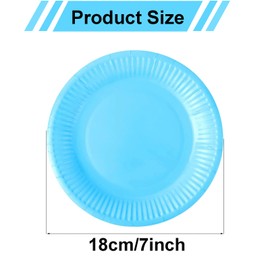 KongJies Party Paper Plates, Reusable Round Coloured Paper Plates, 7 Inch Children's Creative DIY Paper Plates for Crafts, Birthday Party, Pack of 40