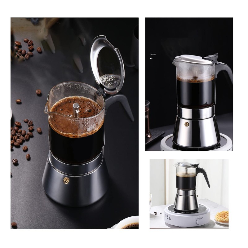 Zooke Classic Stovetop Espresso and Coffee Maker, Stovetop Espresso Maker