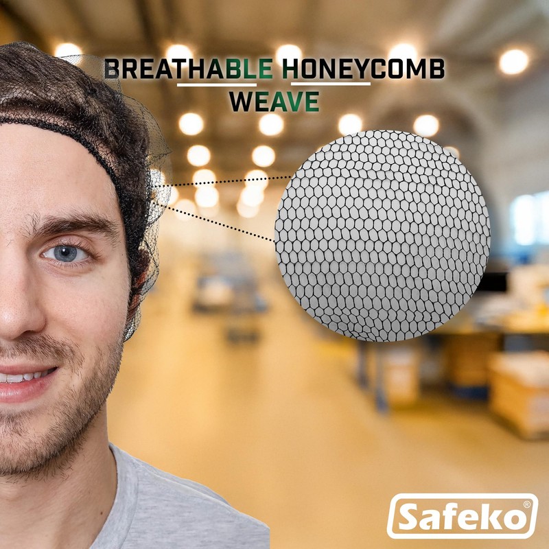 SAFEKO Disposable Honeycomb Nylon Hair Nets | Breathable | 100
