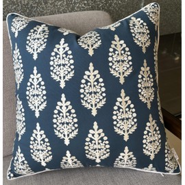 YugTex Chandni Paiseley Embroiderd Decorative Square Accent Throw Pillow Cover - Sofa, Chair, Couch, Bedroom, Living Room, Farmhouse Home Decor - 20x20 Inches-Teal