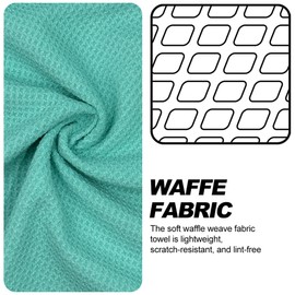 MAGOLFIN Magnetic Golf Towel with Clip, Microfiber Waffle Design - Industrial Strength Magnet for Strong Hold to Golf Bags, Carts & Clubs - Green