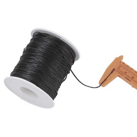 Craftdady 100 Yards 1mm Black Waxed Cotton Cord Macrame Bracelet Necklace Jewelry Making Waxed Beading Thread String
