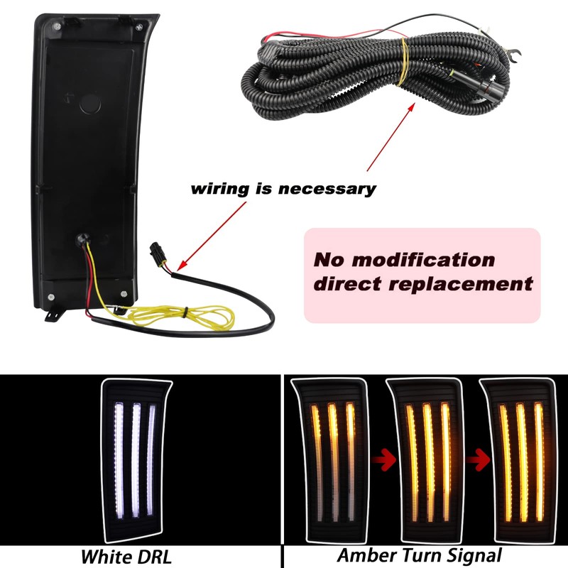 BINQIGOO Full LED Front Fog Light DRL Kit for Toyota