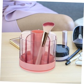 Operitacx Divided Rotating Pen Holder Pen Organizer Storage Rotating Cosmetic Brush Holder Wear-resistant Cosmetic Brush Holder Pink Makeup Brush Stationery Pp To Rotate