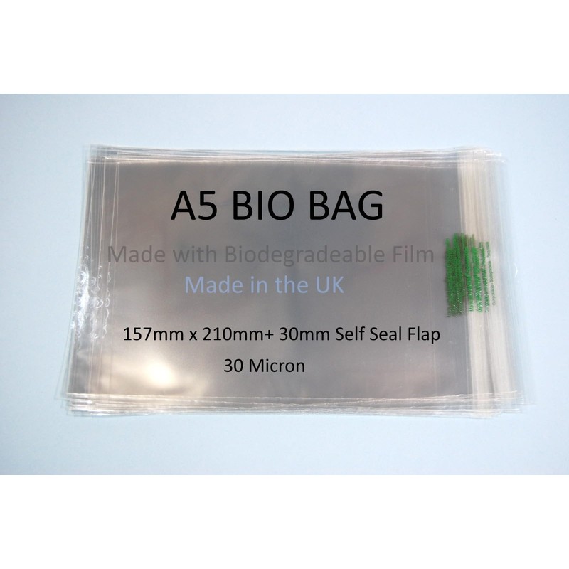 celloexpress Biodegradeable A5 Cello - 157mm x 210mm + 30mm