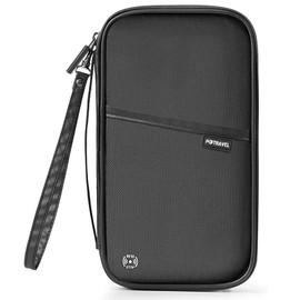 Auccu Passport Holder for Travel Family, RFID Blocking Document Holder Organiser, Travel Wallet Waterproof for Women & Men for Cash, Passport, Boarding Pass, ID Card, Credit, Tickets, Pen, Black