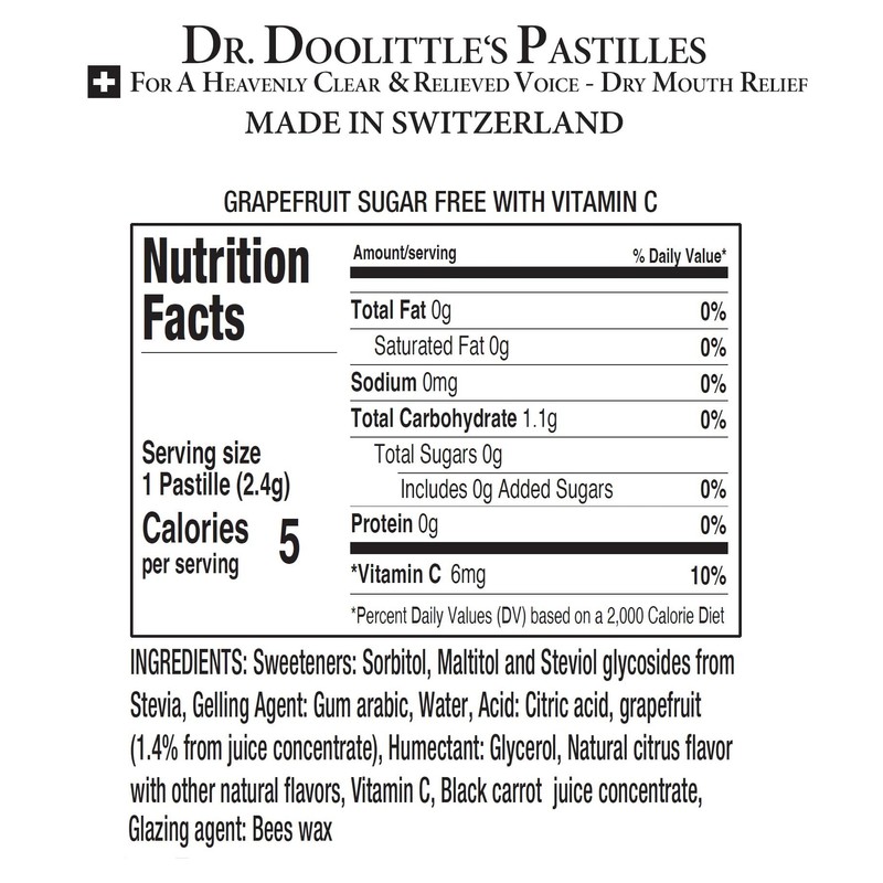 Dr. Doolittle’s Sugar Free Pastilles with Stevia for Voice and