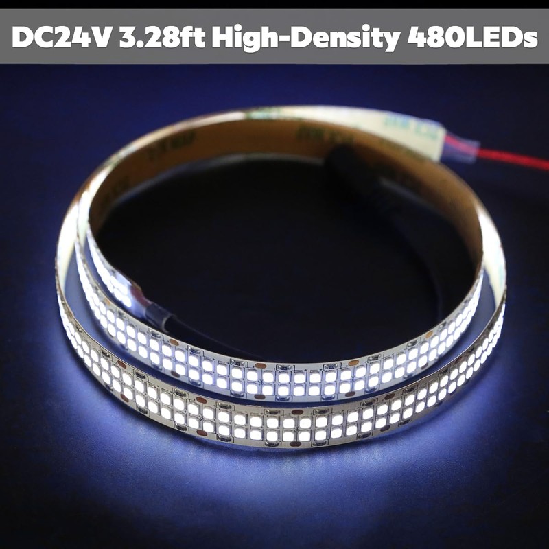 24V High-Intensity 365nm UV Light Strip Double Row 480 LEDs