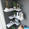 SAUMONIERES Corner Floating Shelves 24 Inch Wall Mount Shelf Solid