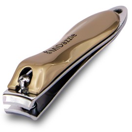 Nail Cutter Clippers With Curved Nail File, Fingernail and Toenail Clipper Cutter, Stainless Steel Nail Trimmer - Elegant Gold (Pack of 1)
