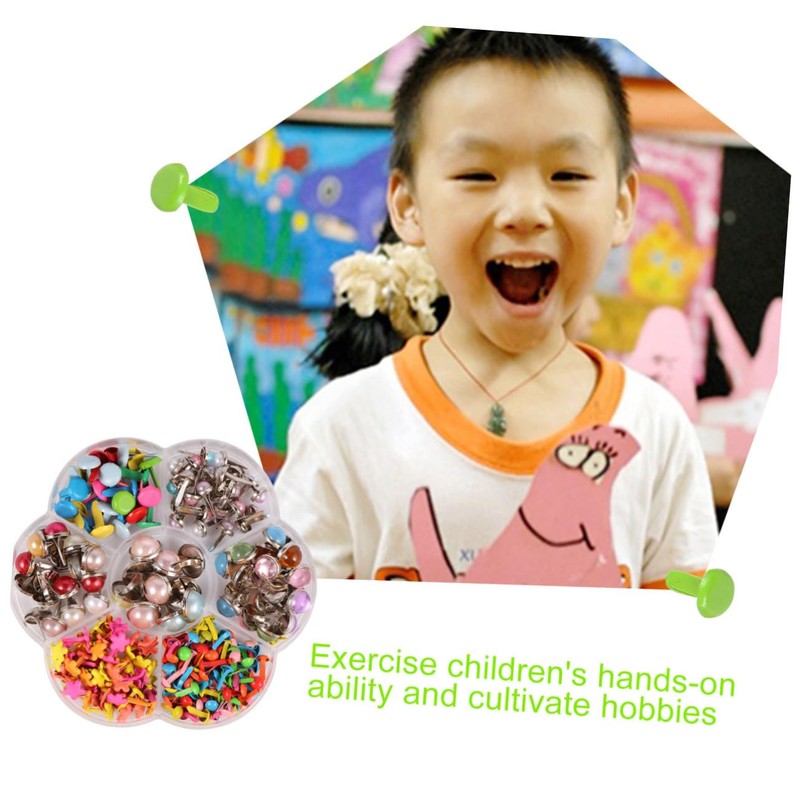 Gatuida Colorful Mixed Metal Mini Brads for DIY Craft Nail