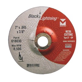 Mercer Industries 618030 Type 27 Depressed Center Black Lightning Cut-Off Wheels for Metal (25 Pack), 7" x .045 x 7/8"