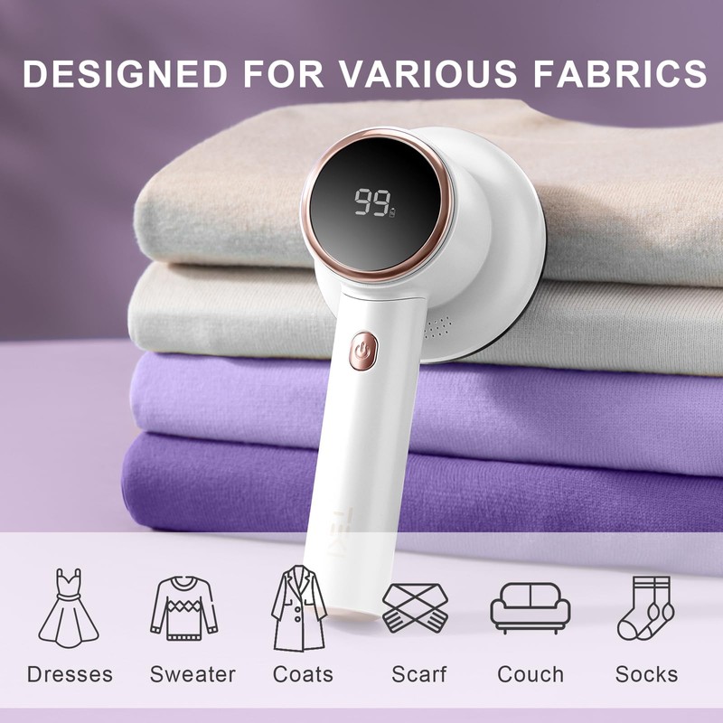 Fabric Shaver Lint Remover for Clothes with 2 Speeds, Digital