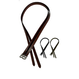 Majestic Ally Genuine Leather English Stirrup Leathers, Ideal for Schooling and Daily use (Pack of 2) (Chestnut, 60 Inch)