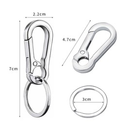 Total: 5 Pieces Zinc Alloy Carabiner Small Stainless Steel Waist Tool Triangular Ring Key Holder Stainless Steel Ring Mini Tool Keychain Camping Accessories