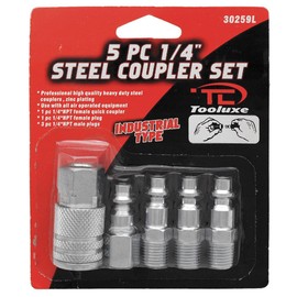 5pc 1/4" Steel Coupler Set Milton Type
