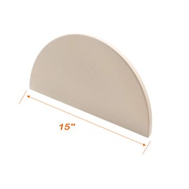 BBQ Future Half-Moon Ceramic Heat Deflector Plates for Kamado Joe Classic I, II, III，2-Pack, White