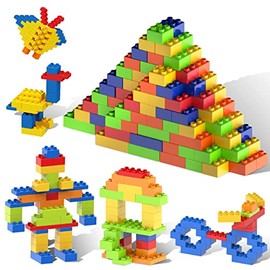 PicassoTiles Juego de 200 piezas de bloques de construcción de ladrillos de construcción grandes, juego de ladrillos STEM, juego de aprendizaje creati