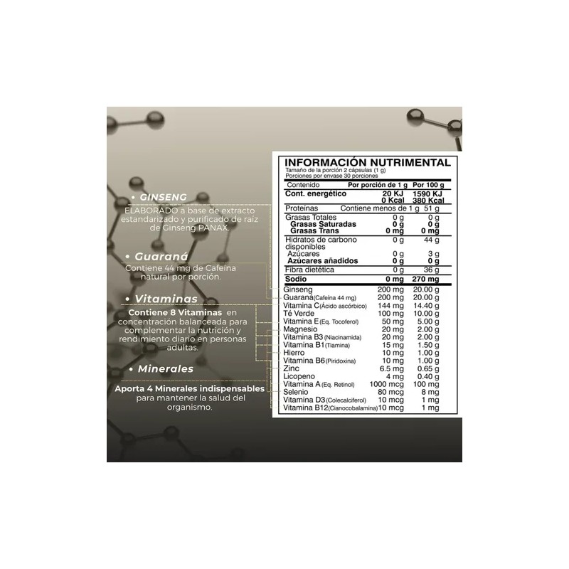 Suplemento Multivitamínico Biosuple Ginseng 60caps 500mg