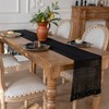 Fecialy Macrame Table Runner Farmhouse Boho Beige Table Runner with