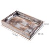 ExoLiry Rustic Whitewashed Wood Food Serving Tray Cutout Carrying Handles