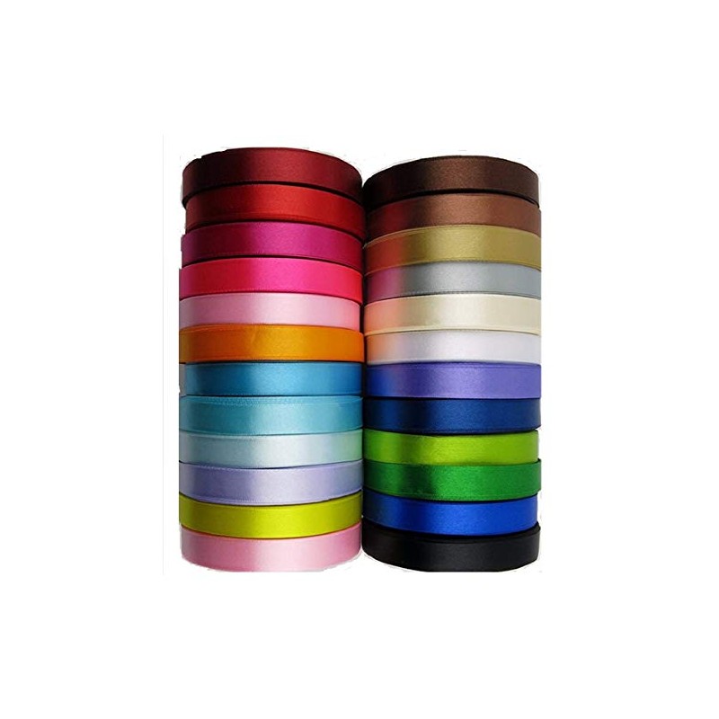 12mm Satin Ribbon - Set of 20 Colours - 25
