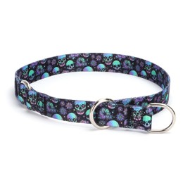 Bbmmayy No Pull Martingale Dog Collar, Slip Collar with Stop Ring for Small, Medium, Large Dogs, Love Hearts Pattern (NO20, S)