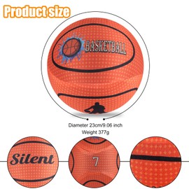 Silent Bouncing Basketball, Noiseless Basketball Dribbling Indoor Training Equipment Quiet Ball Soundless Soft Bounce Dunk Foam Basketball Upgrade Silent Basketball for Youth