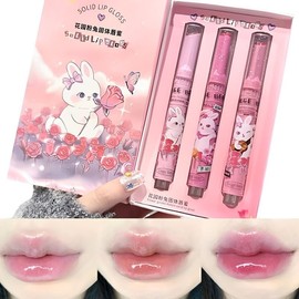 Lipstick, Cute High Color Lip, Glitter Lipstick, Rom and Gloss, Transparent, Anti-Fall Lipstick, Cute Cosmetics Moisturizing, Glitter, Colored Lip, Glossy, Long Lasting, Long Lasting, Korean Cosmetics
