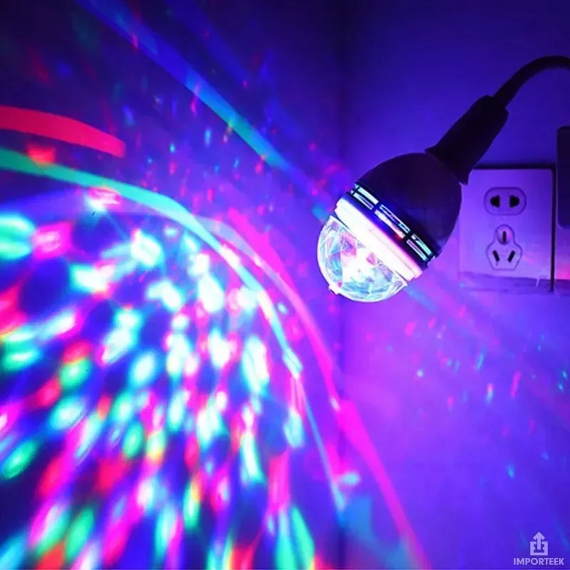 Importeek 10pz Foco Bombilla Led Multicolor Rgb Giratorio Casa Fiesta